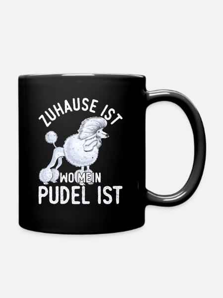 Pudel Hunderasse - Tasse einfarbig - Schwarz