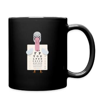 Schwan mit eye chart Augentest - Tasse einfarbig - Schwarz - Rechts