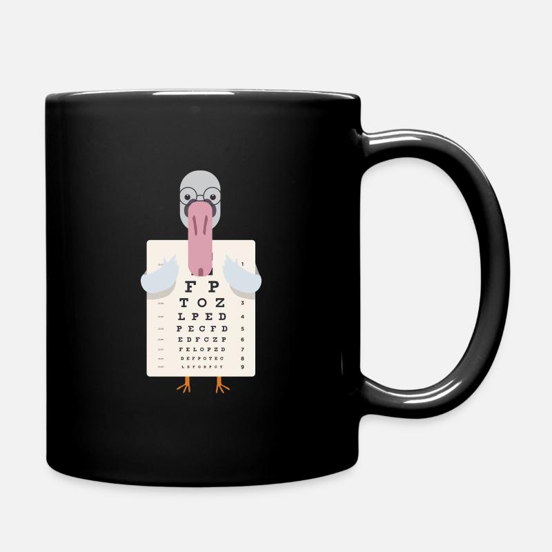 Schwan mit eye chart Augentest - Tasse einfarbig - Schwarz