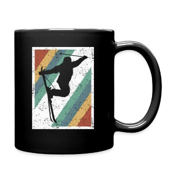 Skier Freestyle Retro Grafik Geschenk - Tasse einfarbig - Schwarz - Rechts