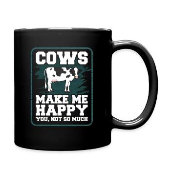 Kuh Liebhaber Kuh Bauer Geschenkidee - Tasse einfarbig - Schwarz - Rechts