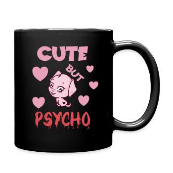 Cute but psycho - Full Colour Mug - black - Right