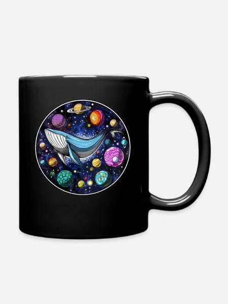 Psychedelischer Wal - Tasse einfarbig - Schwarz