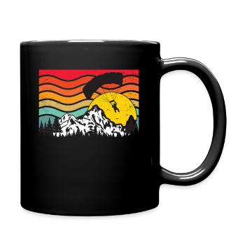 Paragliding Gleitschirmfliegen Paragleiter Retro - Tasse einfarbig - Schwarz - Rechts