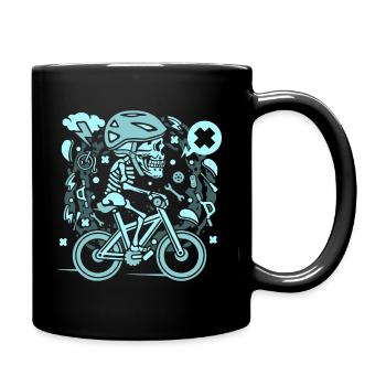 Vélo squelette bike totenkopf cadeau - Mug uni - noir - Droite