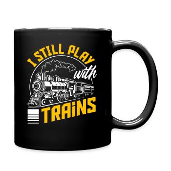 Modelleisenbahn Modellbau Zug Züge Zugfahrer - Tasse einfarbig - Schwarz - Rechts