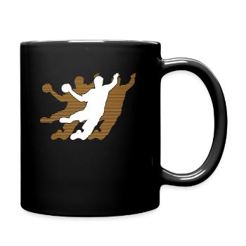 Handball Spieler Grafik - Tasse einfarbig - Schwarz - Rechts