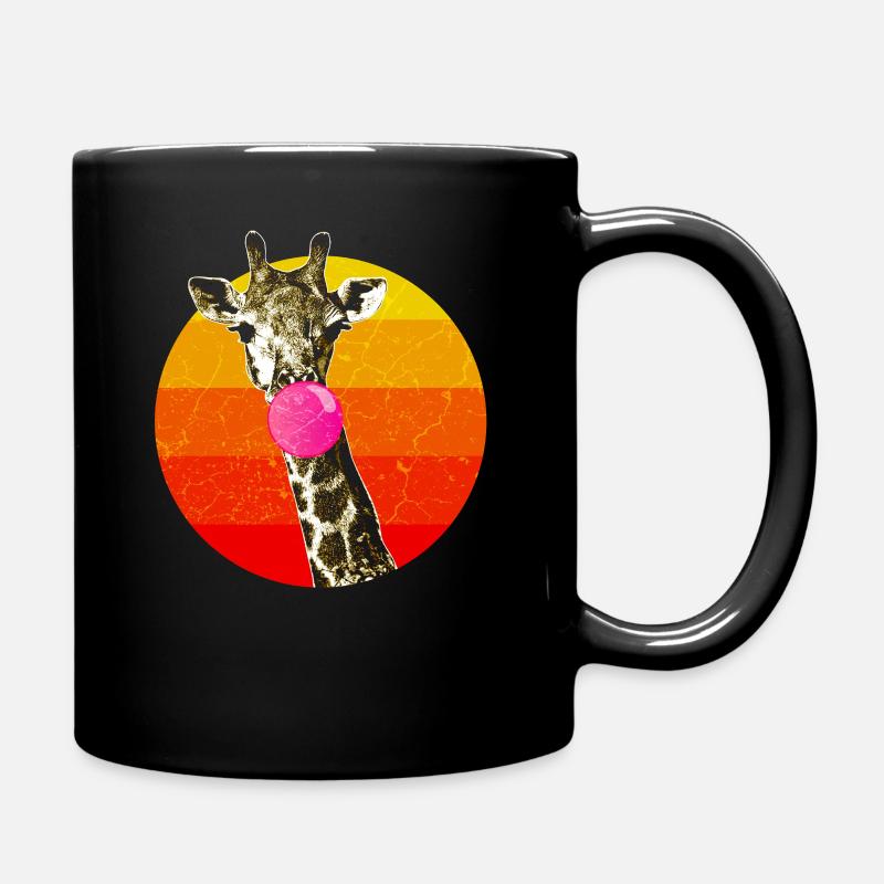 Giraffe Mit Kaugummi Blase Giraffen Tier - Tasse einfarbig - Schwarz