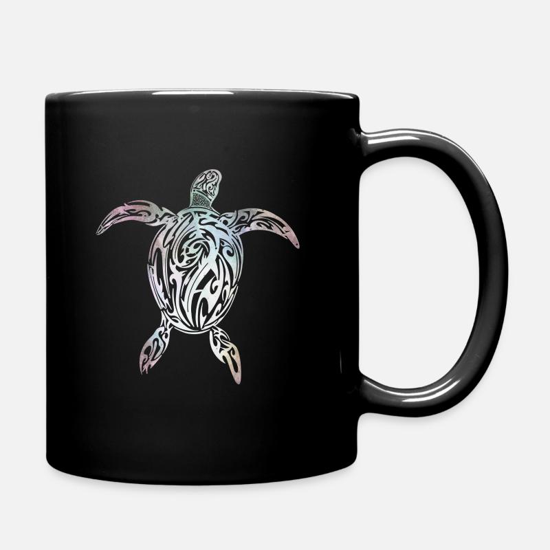 Schildkröte Maori Tribal - Tasse einfarbig - Schwarz
