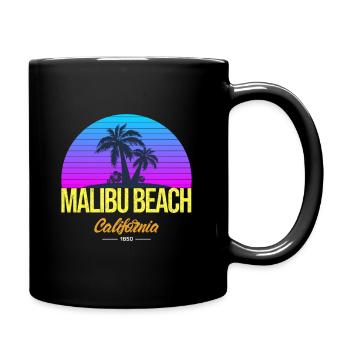 Plage de Malibu Californie - Mug uni - noir - Droite