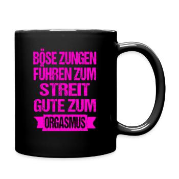 Sex Spruch Ficken Porno Swinger - Tasse einfarbig - Schwarz - Rechts