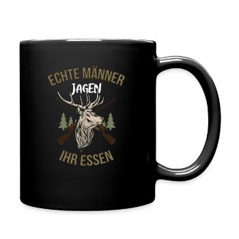 Jäger Waidmannsheil Echte Männer - Tasse einfarbig - Schwarz - Rechts