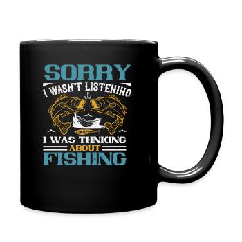 Angeln lustige Anglersprüche - Tasse einfarbig - Schwarz - Rechts