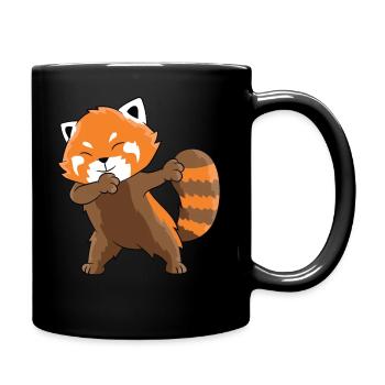 Dabbender Roter Panda Dabbing Red Panda - Tasse einfarbig - Schwarz - Rechts