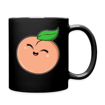 Cute peach face - Full Colour Mug - black - Right