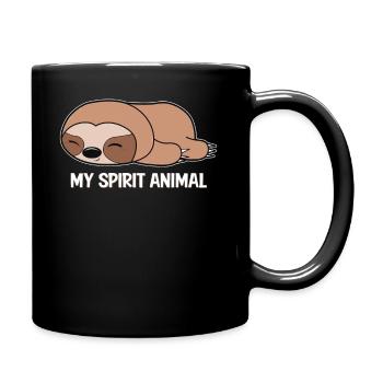 Faultier Lieblingstier - Tasse einfarbig - Schwarz - Rechts