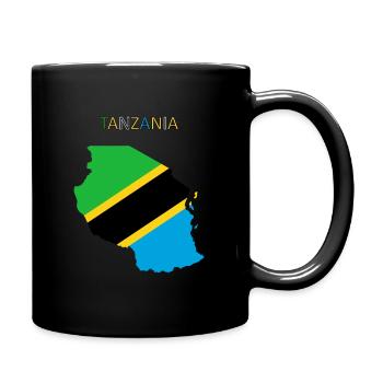 Tanzania flag - art design - Full Colour Mug - black - Right