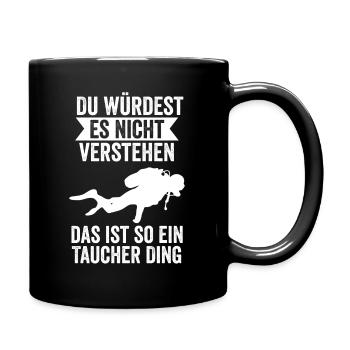Taucher Rettungstaucher Tauchen Scuba Lustig - Tasse einfarbig - Schwarz - Rechts