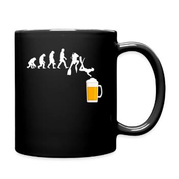 Taucher Evolution Bier Tauchen Tieftaucher Alkohol - Tasse einfarbig - Schwarz - Rechts