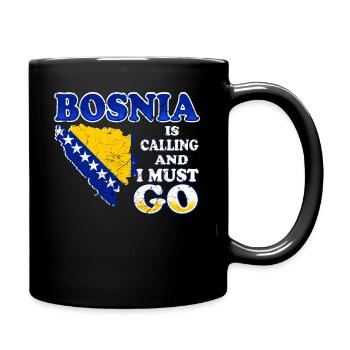 Bosnien ist am rufen - Tasse einfarbig - Schwarz - Rechts