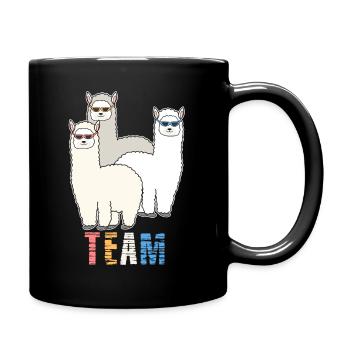 Alpaka Lama Team Crew - Tasse einfarbig - Schwarz - Rechts