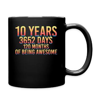 10 year 10th birthday gift - Full Colour Mug - black - Right