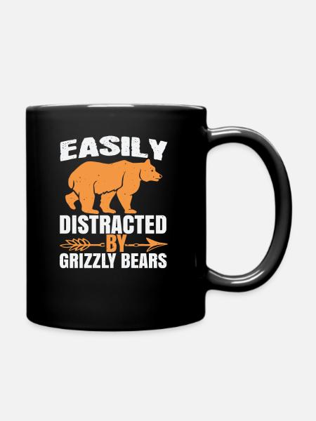 Ours en peluche ours grizzly disant - Mug uni - noir