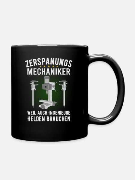 Zerspanungsmechaniker Lustiger Spruch Zerspaner - Tasse einfarbig - Schwarz