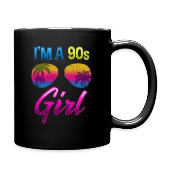 Retro 90er Jahre Hawaii Sonnenbrille für Mädchen - Tasse einfarbig - Schwarz - Rechts