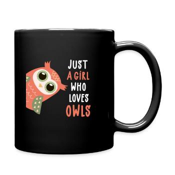 Juste une fille qui aime les hiboux - fille hibou disant - Mug uni - noir - Droite