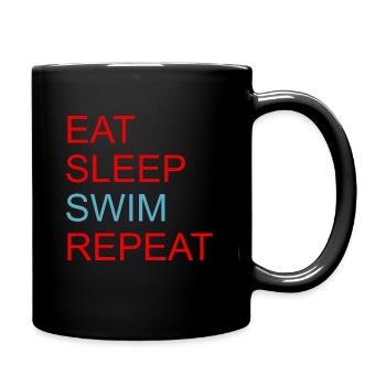 MANGER SOMMEIL NAGER RÉPÉTER - Mug uni - noir - Droite
