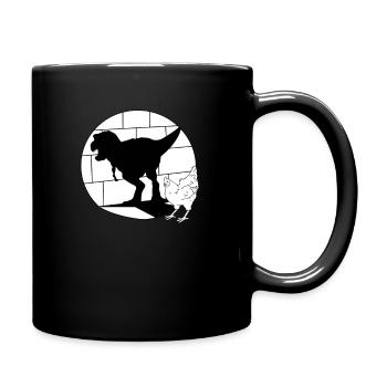 Huhn an T-Rex süße Henne Dinosaurier-Liebhaber - Full Colour Mug - black - Right