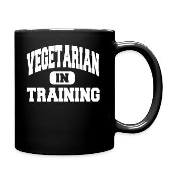 Vegetarian in training - Full Colour Mug - black - Right