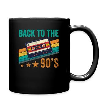 Back to the 90s 90s Theme Party Cassette - Full Colour Mug - black - Right