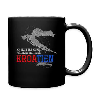 Kroatien - Tasse einfarbig - Schwarz - Rechts