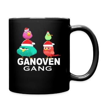 Lustiger Vogel Ganoven Gang - Tasse einfarbig - Schwarz - Rechts