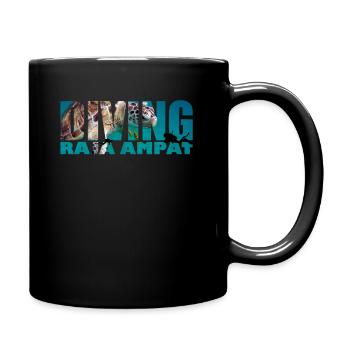 DIVING RAJA AMPAT Plongée avec tortues conception - Mug uni - noir - Droite