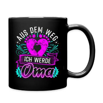 Aus dem Weg Ich werde Oma Bekanntgabe Überraschung - Tasse einfarbig - Schwarz - Rechts
