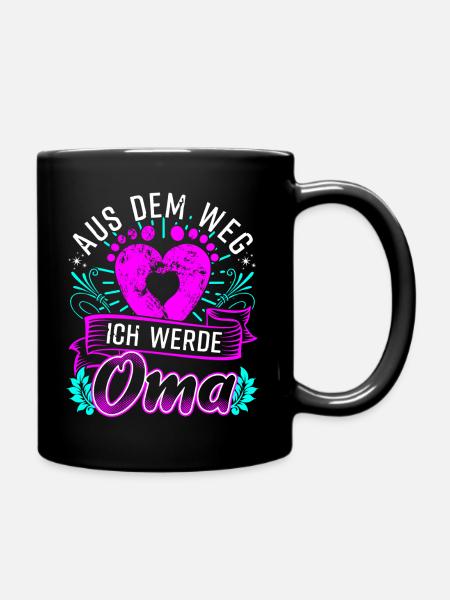 Aus dem Weg Ich werde Oma Bekanntgabe Überraschung - Tasse einfarbig - Schwarz