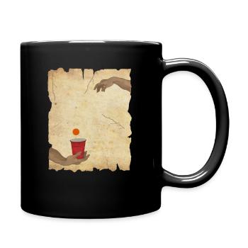 Michelangelo hands beerpong beer pong - Full Colour Mug - black - Right