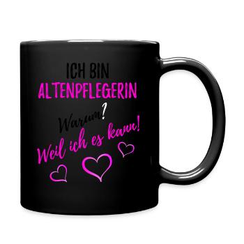 Altenpflegerin - Pflege - Tasse einfarbig - Schwarz - Rechts