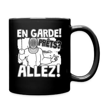Fechten En Garde mit Degen - Tasse einfarbig - Schwarz - Rechts