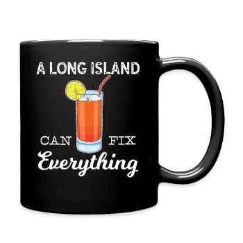 Lustiger Mixologist Cocktail Long Island Eistee - Tasse einfarbig - Schwarz - Rechts