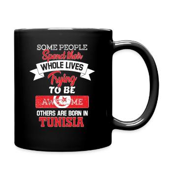 Né en Tunisie - Mug uni - noir - Droite