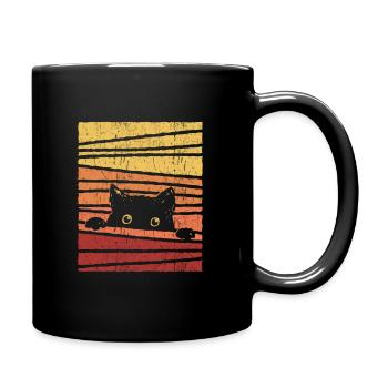 Schwarze Katze - Tasse einfarbig - Schwarz - Rechts