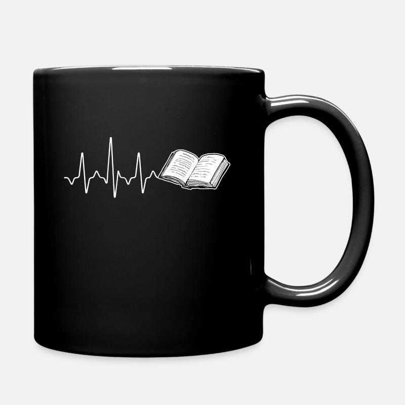Book Heartbeat - Tasse einfarbig - Schwarz