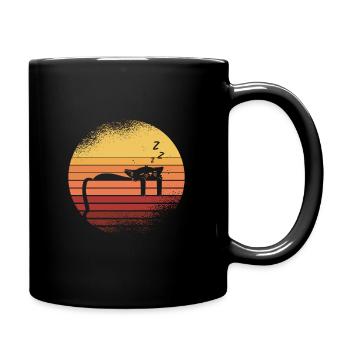 Schwarze Katze - Tasse einfarbig - Schwarz - Rechts