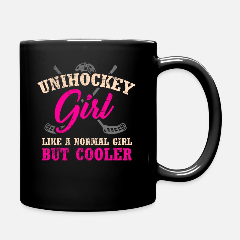 Frauen Mädchen Unihockey - Tasse einfarbig - Schwarz