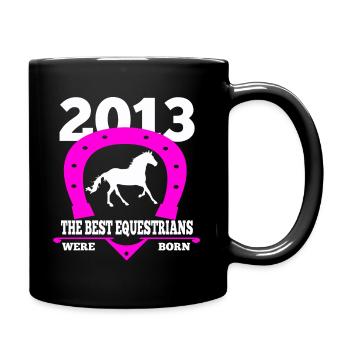Cavalier enfant cadeau 2013 anniversaire cheval d'équitation - Mug uni - noir - Droite