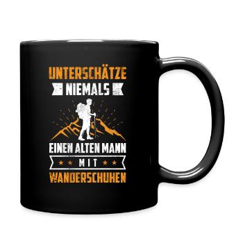 Opa Rentern Wandern Spruch outdoor Geschenk - Tasse einfarbig - Schwarz - Rechts